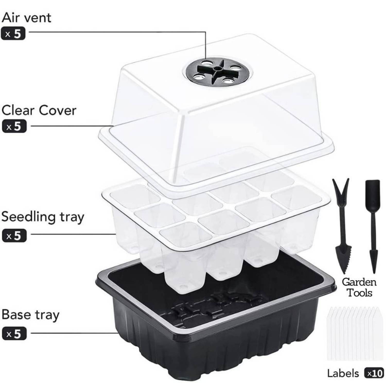 Seed Starter Trays with Humidity Domes, Pack of 5: image 7